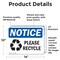 Signmission Please Recycle, 14 in W x Rectangle, Vinyl Decal OS-2PACK-NS-D-1014-L-16356 - alternate 6